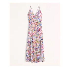 Abercrombie drama satin maxi floral dress size M